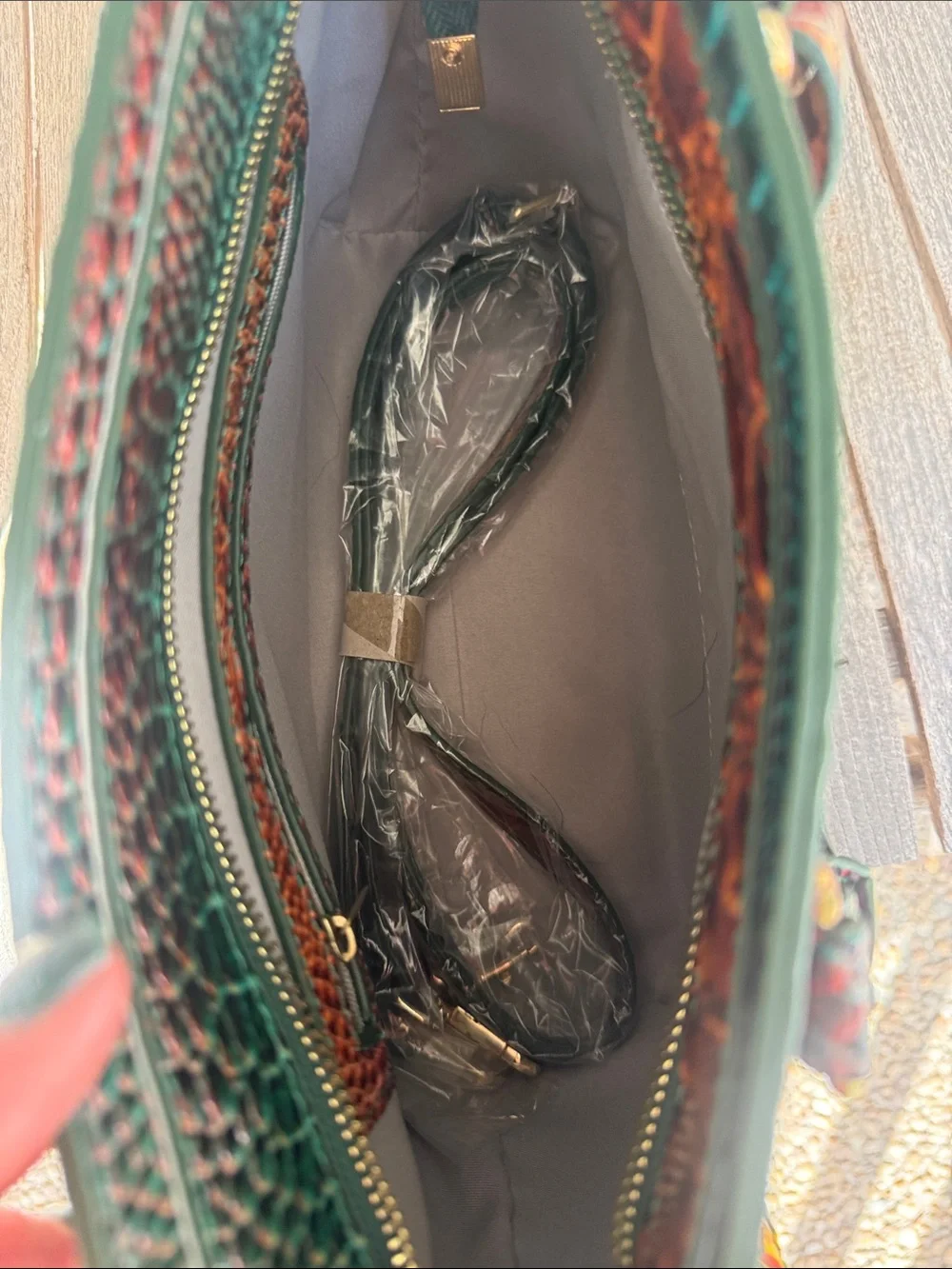 NEW Multicolor Croc-Embossed Handbag
